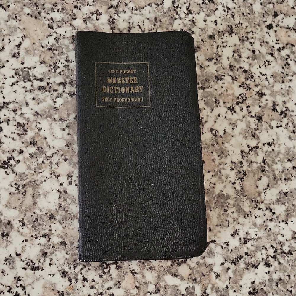 Black Vest Pocket Webster Dictionary -1958